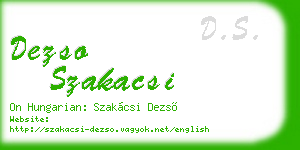 dezso szakacsi business card